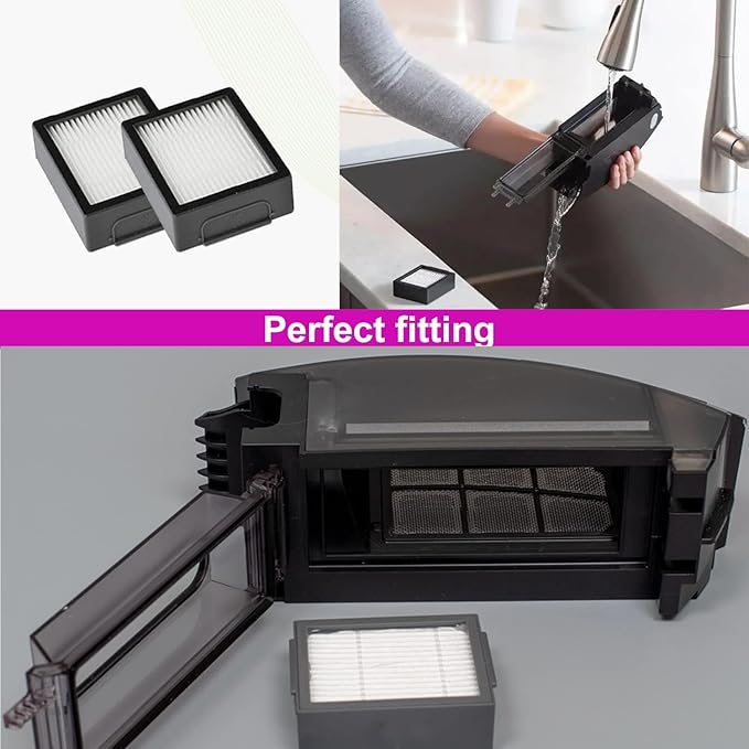 Replacement Parts for irobot Roomba i,e&j Series,Roomba i3 i3+ i4 i6 i6+ i7 i7+ i8 i8+ E5 E6 E7 Vacuum Cleaner, Roomba accessories kits 1 Set Rubber Brushes,4 HEPA Filters,4 Side Brushes