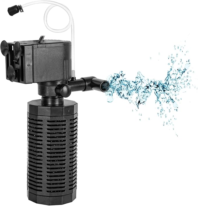 18W Aquarium Internal Filter for 55-120 Gallon Tanks, Power Biochemical Sponge Fish Turtle Tank Filter with Aeration System, Silent Submersible Filters, 264 GPH