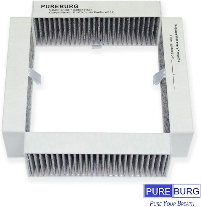 PUREBURG Replacement Filters Compatible with Blueair Cabin P1/P2i/P2iD Car Air Purifier,2-Pack High-efficiency HEPA + Activated Carbon Air Clean Dust VOs