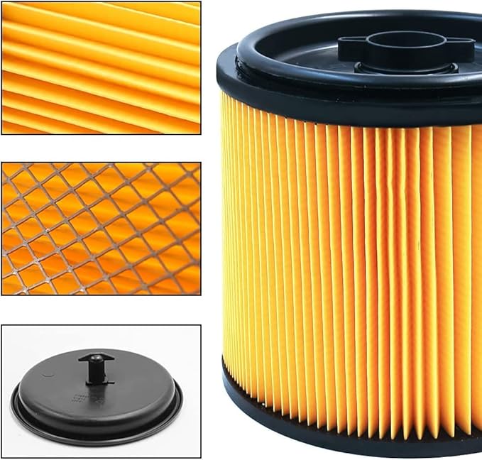 2 Pack Standard Cartridge Filter Replacement for Vacmaster Filter VCFS, compatible with Vacmaster 5-16 Gallon Wet/Dry Vacs, VBV1210 filter. Also fit HART most Shop-Vac 5-20 Gal Vacs