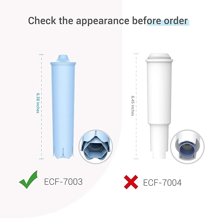 EcoAqua Replacement Water Filter, Replacement for Jura® Filter Clearyl/Claris Blue Capresso® Clearyl Coffee Machine Water Filter, TÜV SÜD Certified, Pack of 3