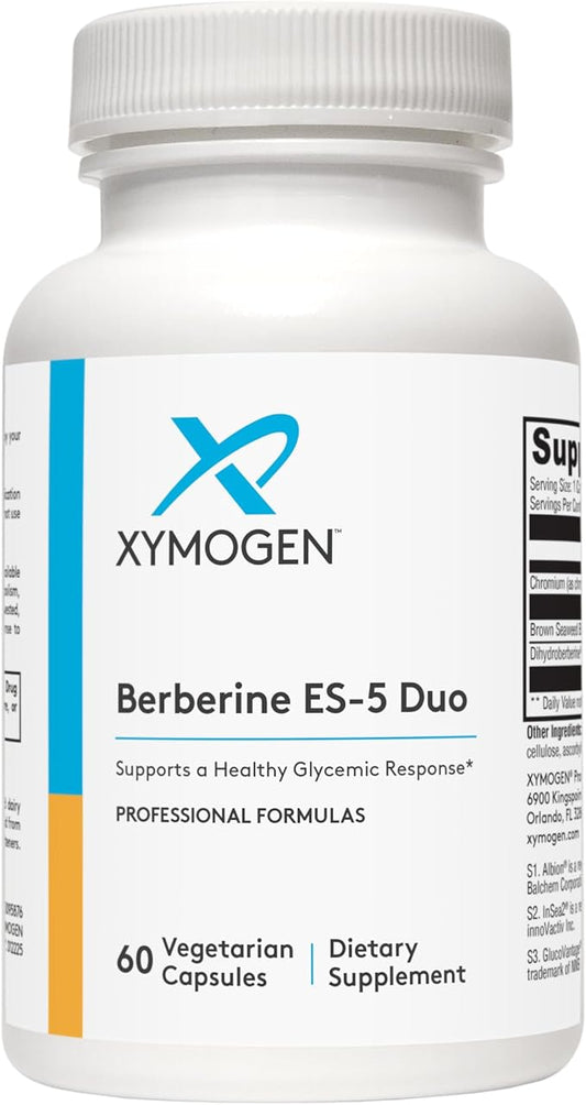 Xymogen Berberine ES-5 Duo Supplement - Dihydroberberine Supplement, 5X More Bioavailable Than Standard Berberine HCL - Made with Natural Polyphenols from Brown Seaweed (60 Capsules)