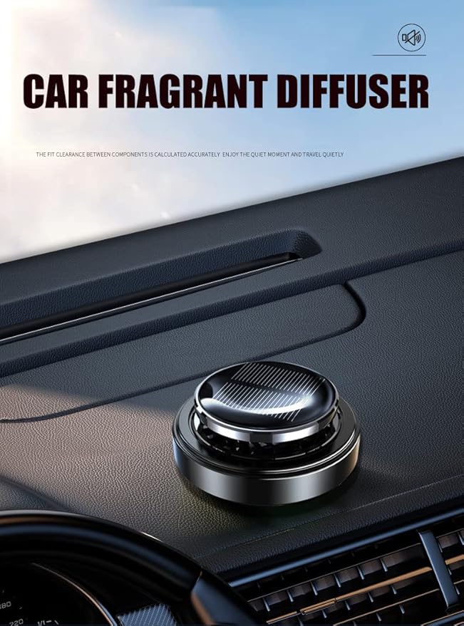 Solar Energy Powered Car Air Freshener Essential Oil Diffuser Perfume Scent Fragrance Air Purifier Rotating Fatigue Aromatherapy Diffuser for Car Home Office Decor