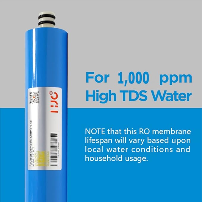 Reverse Osmosis Membrane 75GPD Water Filter Replacement for Reverse Osmosis System 11.75"x1.75" Under Sink RO Drinking Purify for House, 97% Desalination Rate