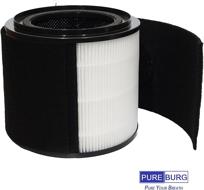 PUREBURG Replacement Filter Set Compatible with VEVA ProHEPA Mini UV Circular Air Purifier & BLUE BLOWER PROFESSIONAL Air Purifier AP300, 2-Pack H13 HEPA