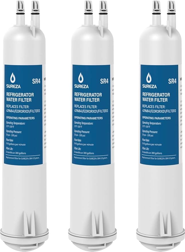 Refrigerator Water Filter Compatible with Everydrop® Filter 3, EDR3RXD1, 4396841, 4396710, Kenmore® 9030, 9083, 46-9083, 46-9030, 3Pack
