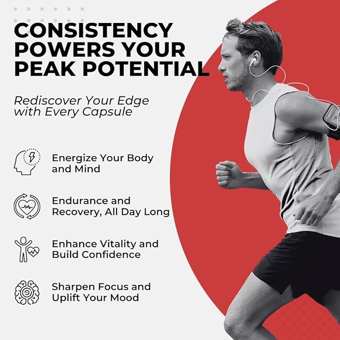 Vital Testo Booster - Natural Testosterone Support Supplement for Men | Promotes Energy, Stamina, and Vitality | Men’s Health | Made in USA | 30 Days Supply