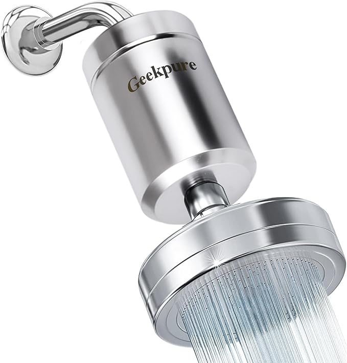 Geekpure 5-stage Shower Filter Reduces Chlorine Odor Rust - Improves Skin Hair Condition