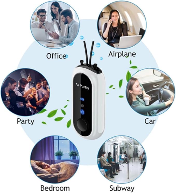 Wearable Negative Ion,Portable Negative Ion Generator Necklace for Purifying Around the Body Smoke,Peculiar Smell, Shape Fashion and for Party,Sports,Outdoor,Home Mini Anion