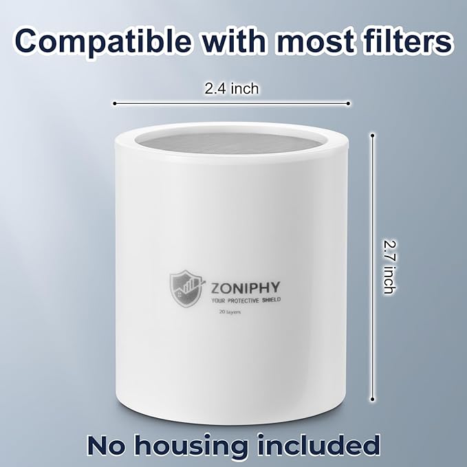 20-Stage Shower Head Filter Replacement Cartridge (No Housing) – Universal Shower Water Filter for Hard Water, Reduces Chlorine & Impurities for Softer Skin & Healthier Hair (Four Pack)