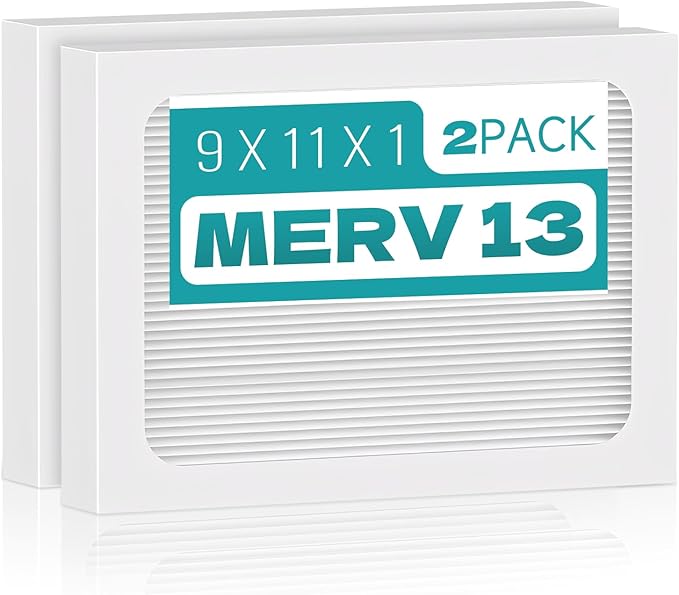 2-Pack 9 x 11 x 1 MERV 13 Replacement Dehumidifier Filter Compatible with Santa Fe Compact70, Ultra70, Element, Compact2, UA 65H dehumidifier Models