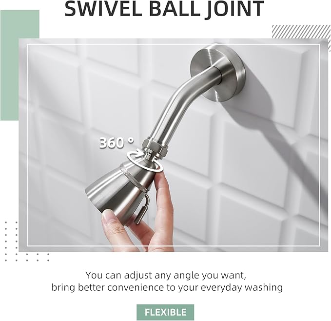 APLusee Shower Head Brushed Nickel Replacement, Solid Brass Shower Wand for Bathroom