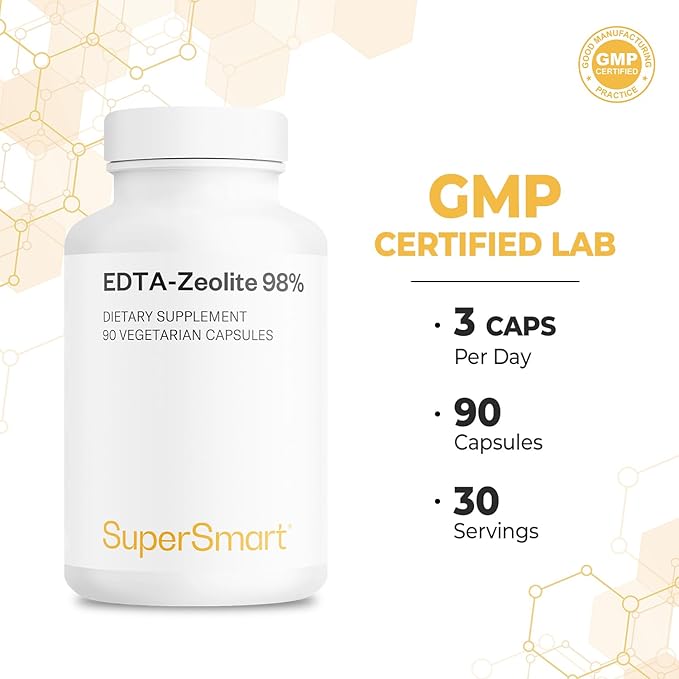 Supersmart - EDTA Zeolite 98% (Advanced Formula) - with Milk Thistle & Parsley - High Potency Supplement | Made in USA | Non-GMO & Gluten Free - 90 Vegetarian Capsules
