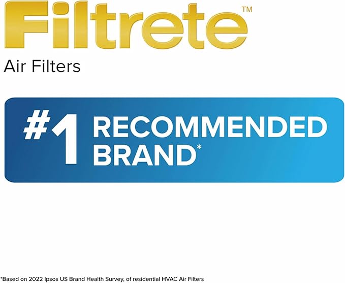 Filtrete 18x22x1 AC Furnace Air Filter, MPR 700, MERV 8, Tough on Pollen, Easy on Airflow, 3-Month Pleated 1-Inch Electrostatic Air Cleaning Filter, 4-Pack (Actual Size 17.69 x 21.69 x 0.81 in)