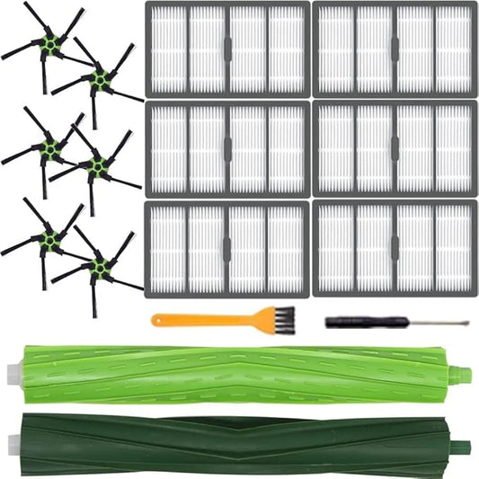 Replacement Parts Kit Compatible with Roomba s9(9150),s9+(9550), Series Vacuum Cleaner.Pack of 1 Set of Multi-Surface Rubber Brushes,6 Side Brushes,6 Filters,2 Tools