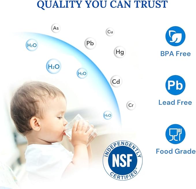 Baleen Filters 2 Pack 5 Micron 10"x2.5" String Wound Whole House Water Sediment Filters, Universal Replacement Cartridge for Well Water, RO System, HDX SWC-25-1005, Watts SF5-978, Pentek WP-5