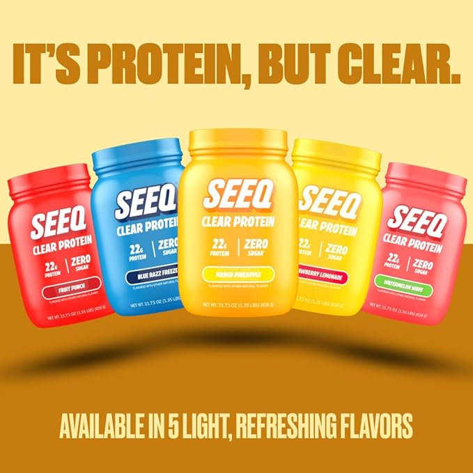 SEEQ Clear Whey Isolate Protein Powder, Mango Pineapple - 22 Servings, 22g Protein Per Serving - 0g Lactose, Sugar-Free, Keto-Friendly, Soy Free - Juice-Like Protein, Post-Workout Recovery