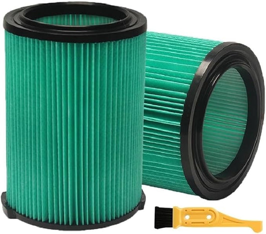 2 Pack VF6000 5-Layer Pleated Replacement Vacuum Filter Compatible for Ridgid Shop Vac 5-20 Gallon Wet/Dry Vacuums,Fit for Husky 6-9 Gallon Vacs