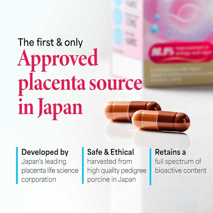 LABO Nutrition Le Ageless Placenta 99 with Ceramides -Placenta Supplement with Collagen Peptides, Oryza Ceramides -Skin Regeneration, Hydration, Anti-Aging Wrinkle Support, Immune Health, 60 Capsules
