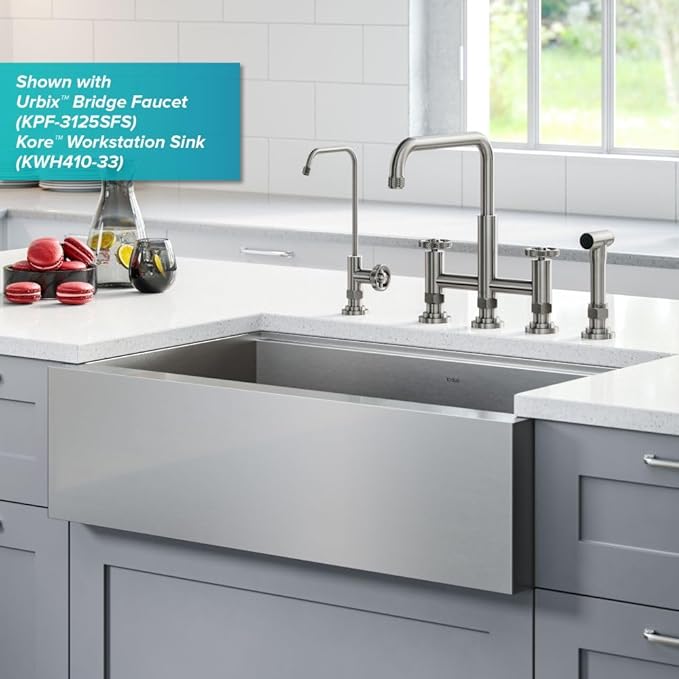 KRAUS Urbix 100% Lead-Free Kitchen Water Filter Faucet in Spot Free Stainless Steel, FF-101SFS