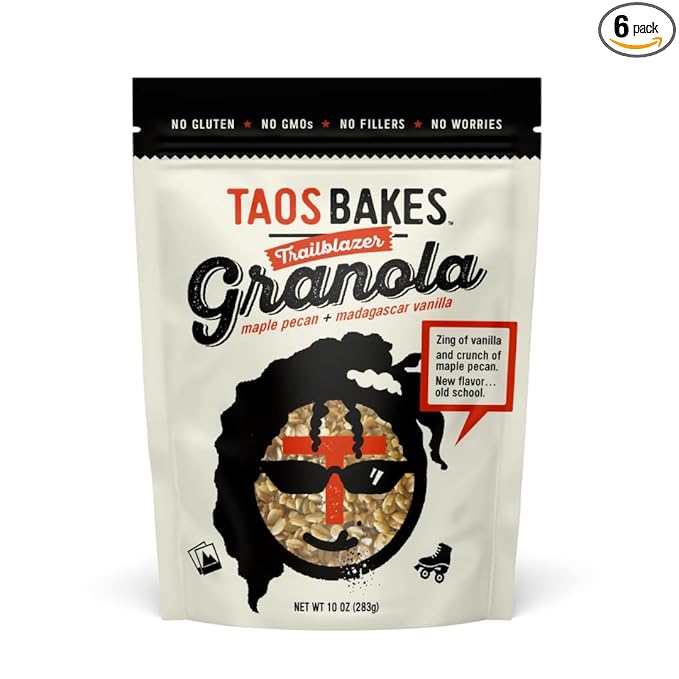 Taos Bakes - Maple Pecan & Madagascar Vanillar Granola - Crunchy Granola Breakfast Snack - Gluten Free, No GMOS, No Fillers - 10 oz (Pack of 6)
