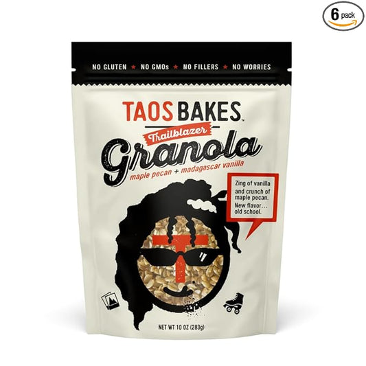 Taos Bakes - Maple Pecan & Madagascar Vanillar Granola - Crunchy Granola Breakfast Snack - Gluten Free, No GMOS, No Fillers - 10 oz (Pack of 6)