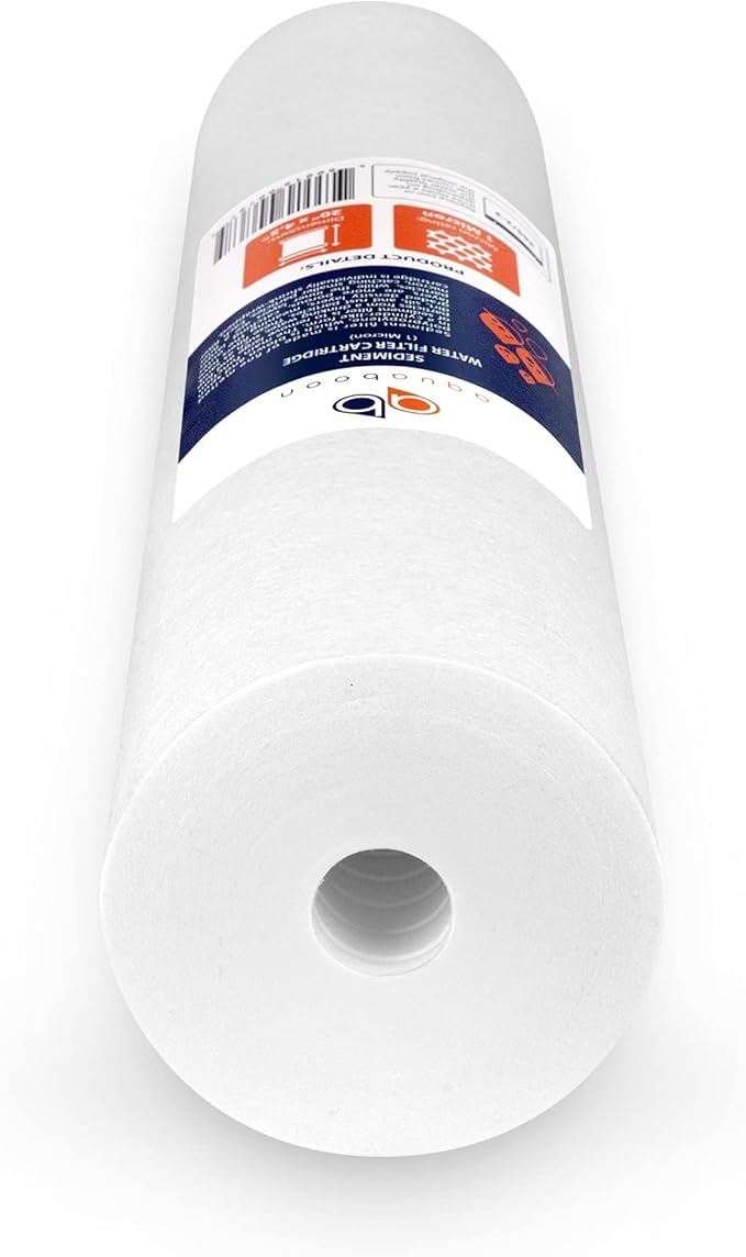 Aquaboon 1 Micron 20" Sediment Water Filter Replacement Cartridge | Whole House Sediment Filtration | Compatible with AP810-2, SDC-45-2005, FPMB5-20, P5-20, FP25B, 155358-43, 8 Pack