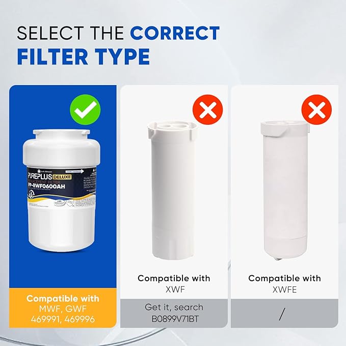 PUREPLUS PRO Refrigerator Water Filter Replacement for HDX FMG-1, PL-100, WFC1201, PC75009, RWF1060, RWF0600A, 469991 Refrigerator Cartridge, NSF/ANSI 53&42 Certified, 1Pack