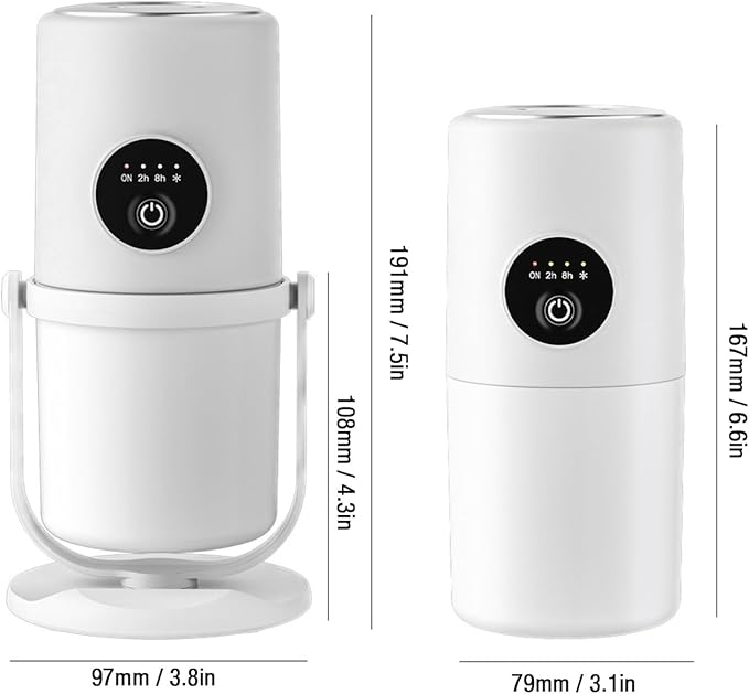Fockety Cool Mist Humidifier, Quiet Two Mist Mode 300ML Bedroom Desk Humidifier Rechargeable USB Desktop Humidifier with Stand for Bedroom Travel Office Home (White)