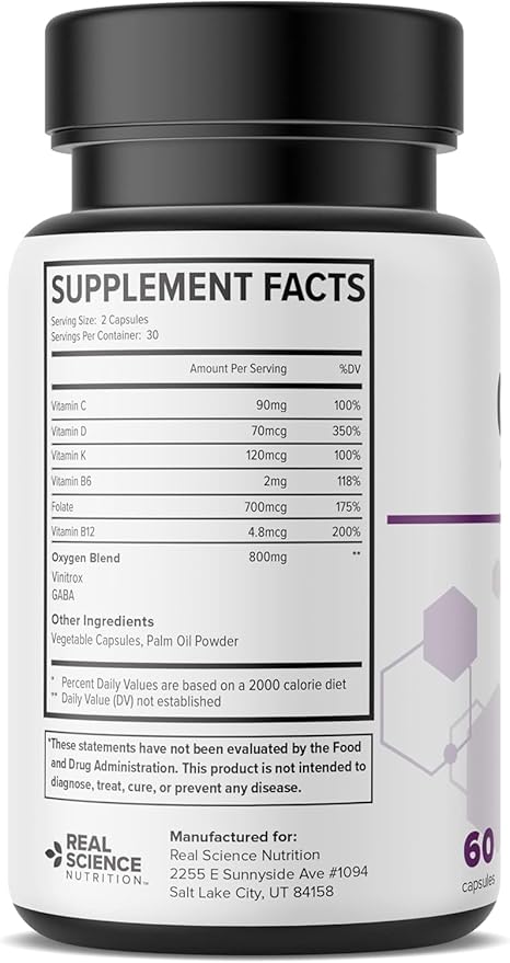 Real Science Oxygenate Miracle (Pack of 3) – Lung Support Supplement to Help Relieve Wheezing, Shortness of Breath, Rapid Heart Rate & Fatigue – for Clear Lungs & Breath Support, 60 Caps Each