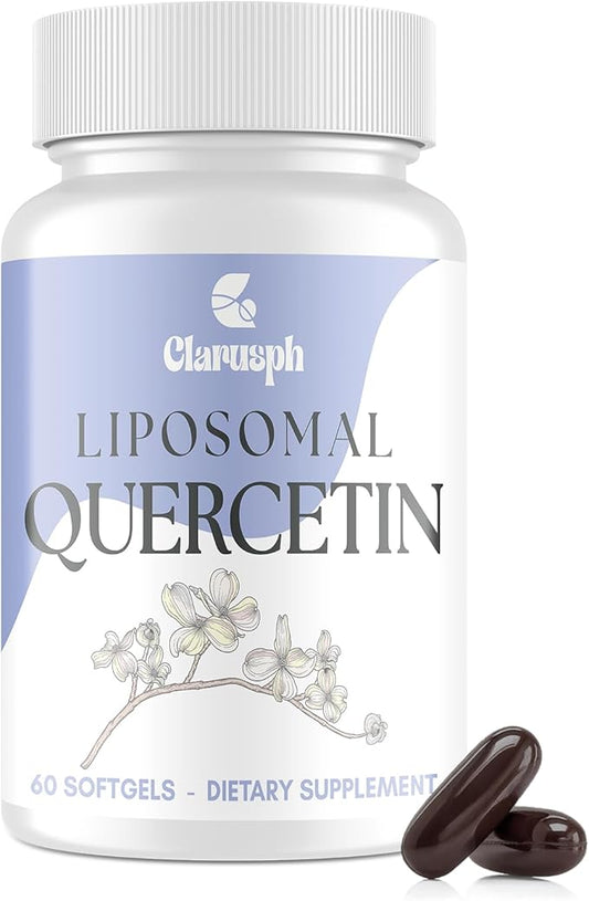 Liposomal Quercetin Supplement for Respiratory & Seasonal Challenges | Quercetin with Bromelain 1000mg - Blend with Vitamin C & Zinc | Bioflavonoids, 60 Softgels