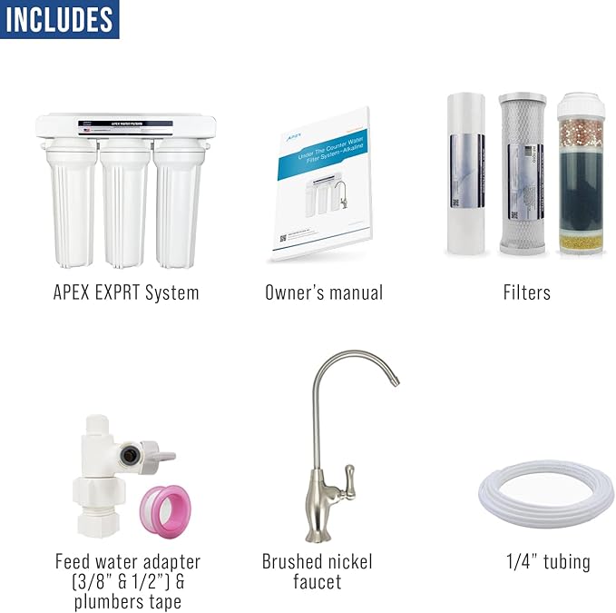 APEX MR-2032 Under the Counter Water Filter System - Alkaline