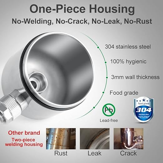 WINGSOL Faucet Filter Reusable Washable Filter Fit Well Water 304 Stainless Steel, Mainly Reduce Rust, Dirt, Sand and Partially Remove Odor Smell/Improve Taste, 250G 0.5µm Faucet Water Filter