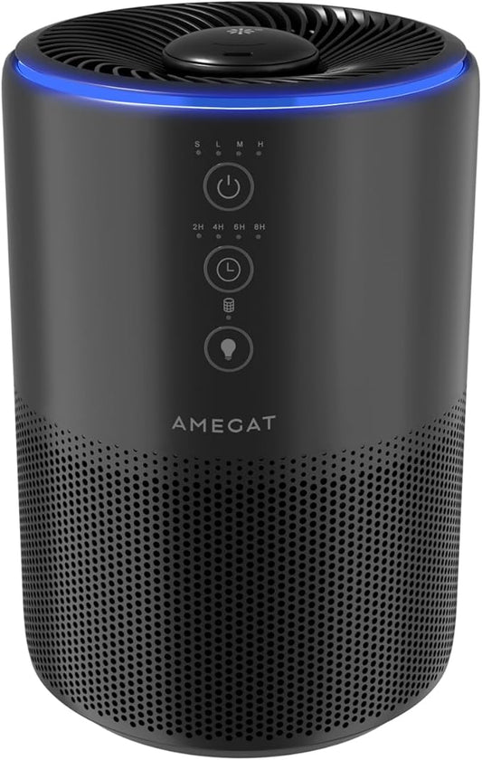Air Purifiers for Home Large Room up to 1274-ft², Pet Hair Allergy, HEPA 3-in-1 air purifier, Low Power High Torque Motor, Sleep Mode, Removes Smoke, and Odor Pollutants. Airfresh-300（Black）