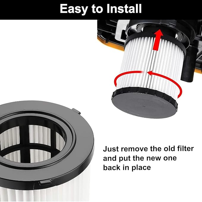 3 Pack DCV5801H HEPA Filter Replacement for DEWALT DCV580, DCV581H, DCV5801H Wet/Dry Vacuum Cleaner