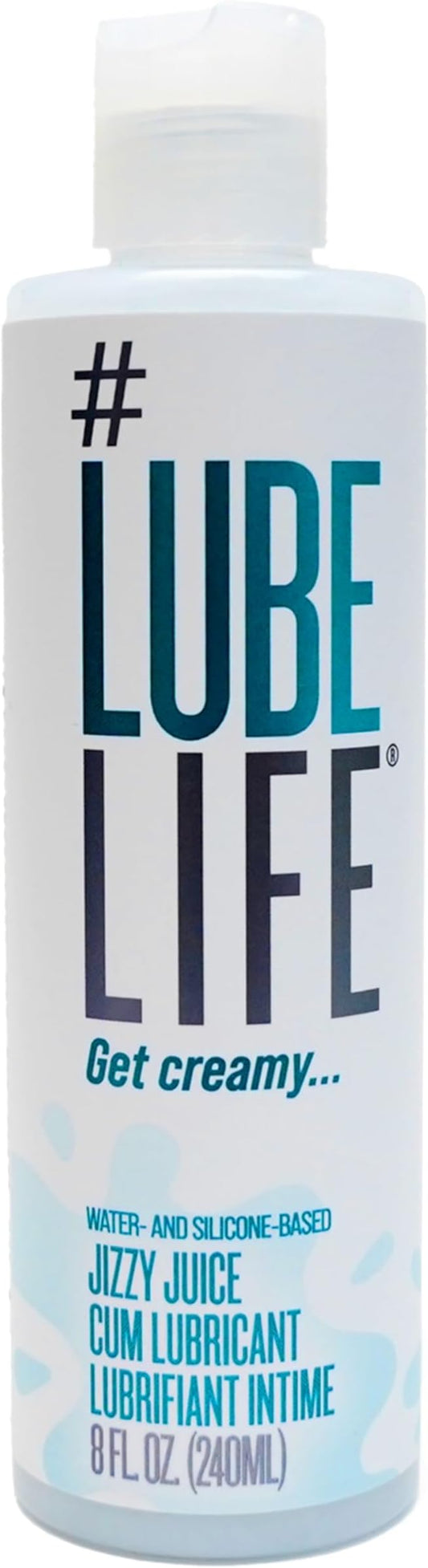 LubeLife Jizzy Juice Cum Lube Thick, Creamy Lube for Men, Women & Couples – Realistic Look & Feel, Hybrid Formula, Hypoallergenic Personal Lubricant, 8 Fl Oz