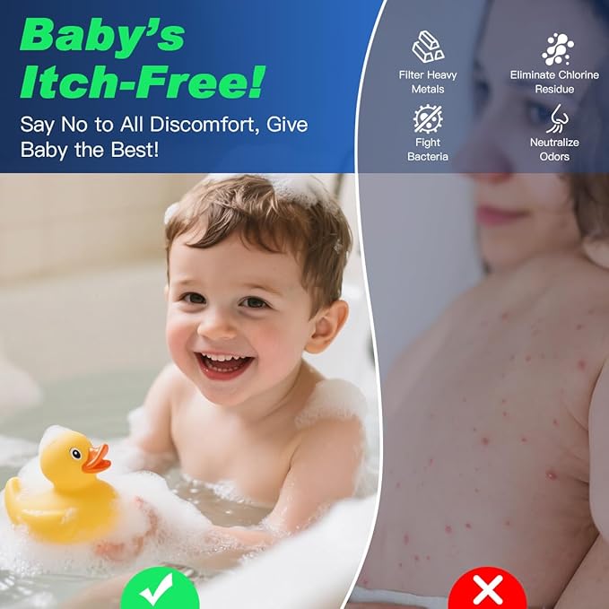Next-Gen Bathtub Water Filter for Faucet | Removes 95% Chlorine, Lead, Fluoride & Heavy Metals | Softens Water, Hard Water Balance | Safe Bath Filter for tub, Babies, Kids & Family Skincare
