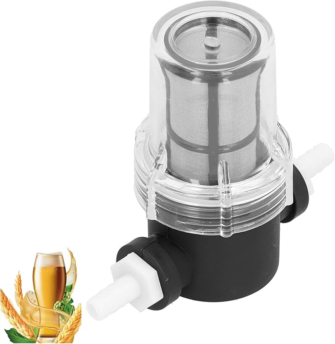 Inline Beer Filter, 80 Mesh 150 Micron Water Filter Plastic T Strainer Filtration Device, Gravity Feeding of Siphon Tube Brewing for Home Brewing Supplies (80 Mesh 180Micron)