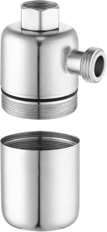 Spin Down Sediment Filter, Stainless Steel Reusable Sink Water Filter, Water Softener for Water Heater G 1/2'' Thread Washing Machine Dishwasher Shower Faucet, Prevent Impurity (Model A)