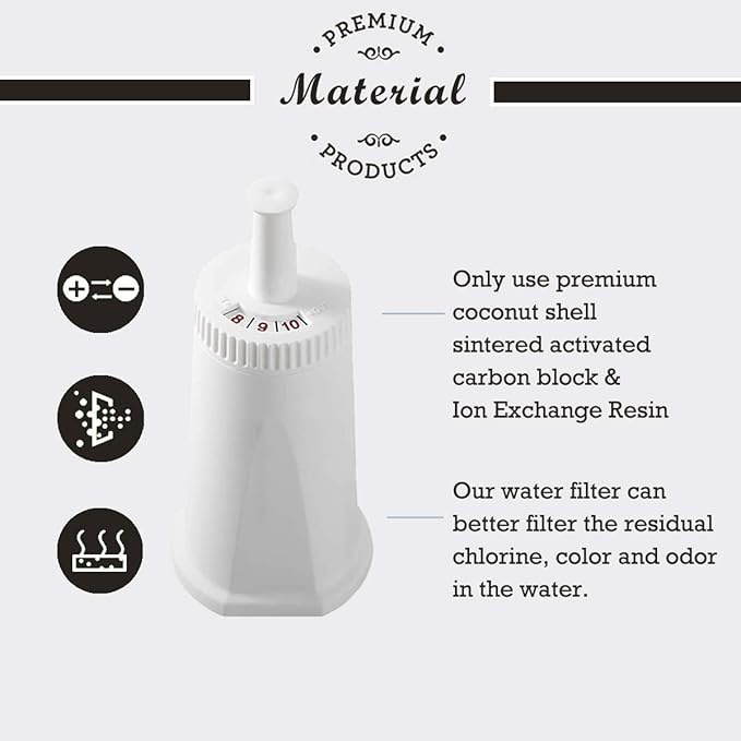 4 Pack Replacement Water Filter Compatible with Breville Sage Claro Swiss For Oracle Barista Bambino Espresso Coffee Machine Part #BES008WHT0NUC1