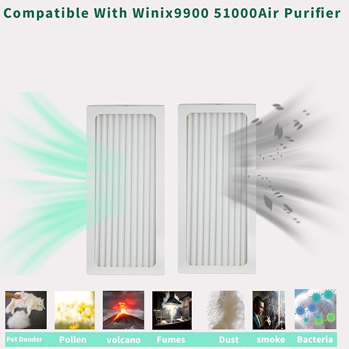 990051000 Replacement True HEPA Filter Compatible with Hamilton Beach TrueAir 04383 04384 04385 04386 Compact Pet Air Purifiers,H13 True HEPA filter. 2-Pack.