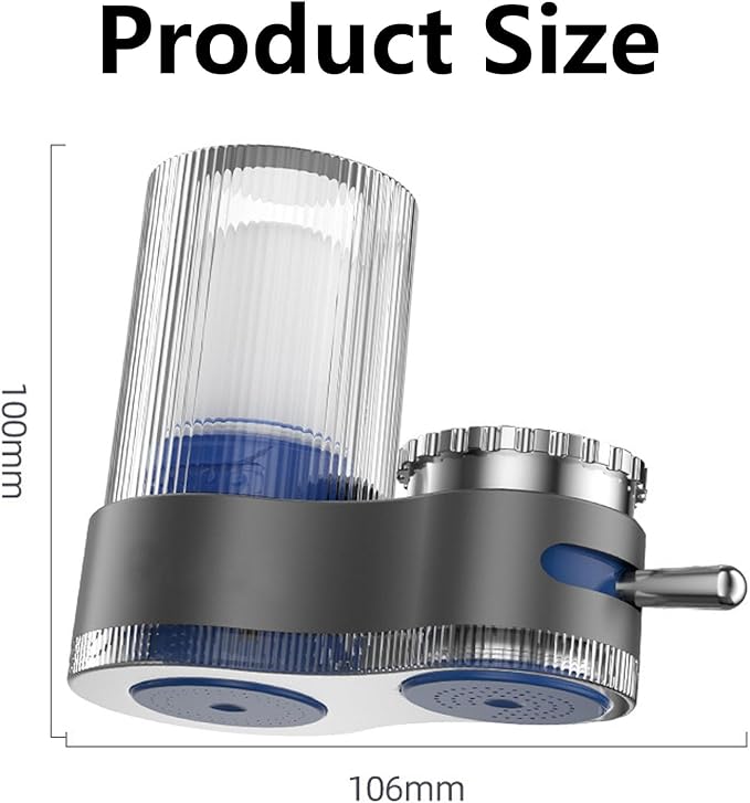 Buyusus Water Filter, Buyusus Water Purifier for Tap Water Fit Any Faucet, Dual-Mode Lead & Chlorine Remover, Universal Hose Adapter, Fits Any Tap for Kitchen Bathroom (2 pcs)