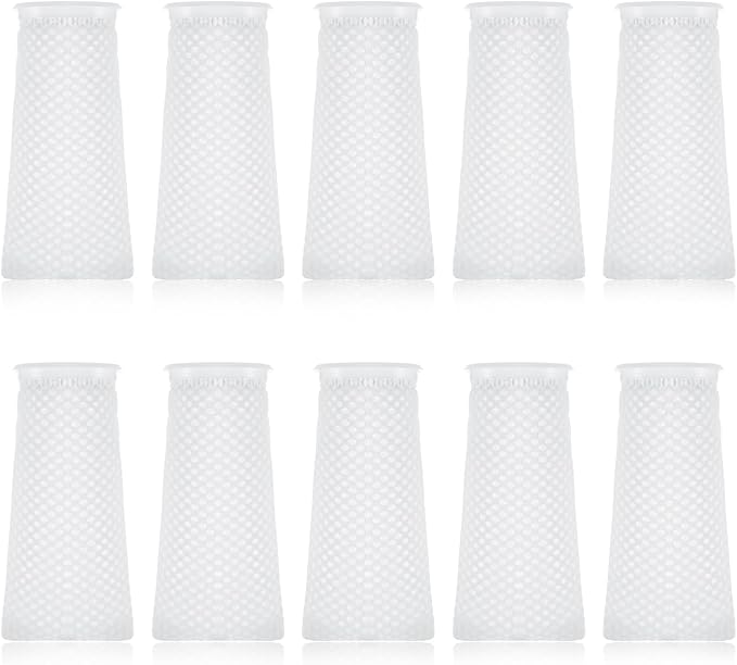 10Pcs 150 Micron Honeycomb Filter Socks,Aquarium Filter Sock 3D Honeycomb Design Filter Sock,Aquarium Filter Bags for Saltwater Aquarium Use in Freshwater Saltwater Aquarium Ponds Sumps Overflows