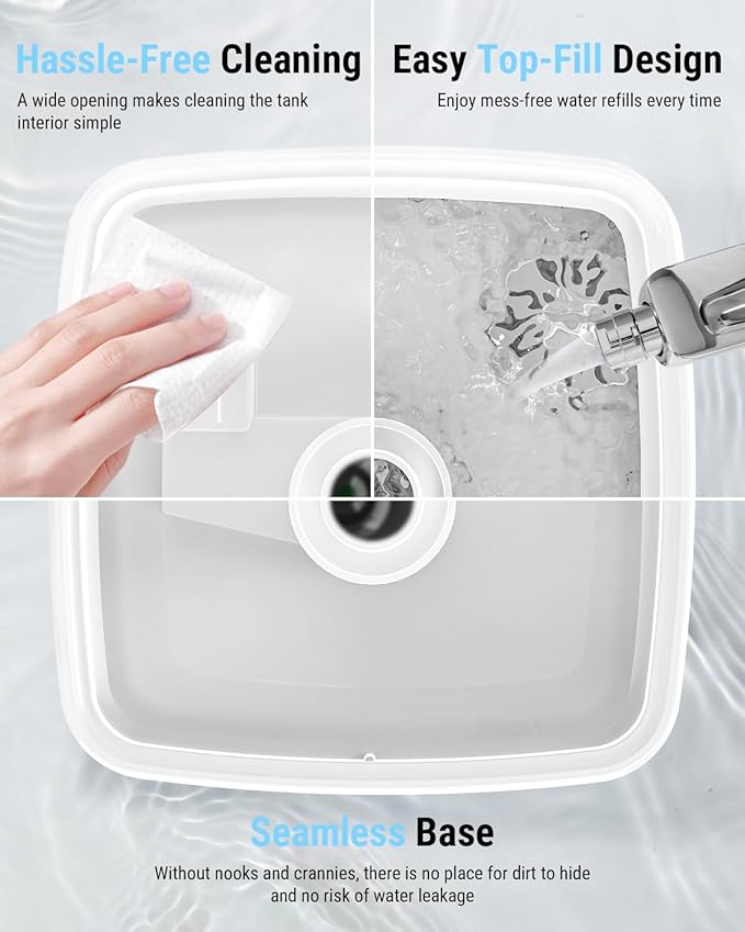 Bear Humidifiers for Bedroom, 3L Cool Mist Humidifiers and Oil Diffuser, Quiet Rapid humidifiers for Home Whole House, with Adjustable Mist Output and Auto Shut-off, White