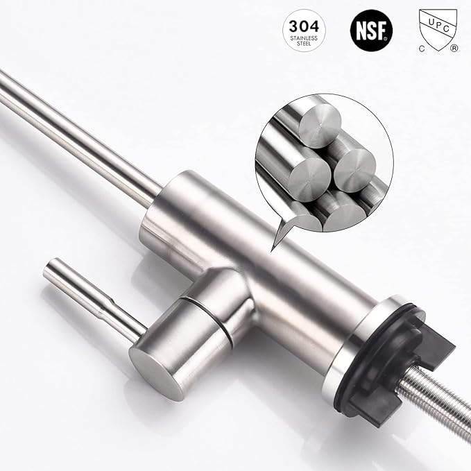Drinking Water Faucet Ro Sink Filter Faucet for Kitchen Reverse Osmosis System, Lead-Free Stainless Steel Brushed Nickel