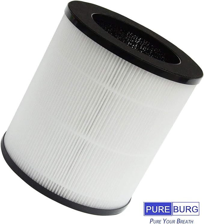 PUREBURG Replacement Filters Compatible with AZEUS C8 KJ120G-C10, Mooka C10 Air Purifier,2-Pack H13 HEPA 3-Stage Filtration Activated carbon 2-IN-1