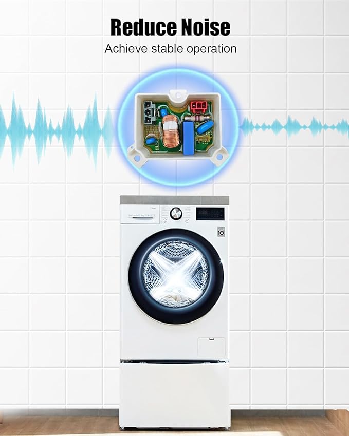 Washer Noise Filter Assembly Replace 6201EC2002U Fit for LG Drum Washing Machine, Stable Operation & Direct Replacement