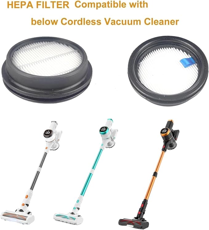 5Pack Hepa Filters Replacement Compatible with Tikom Cordless Vacuum Cleaner for Home. Washable Filters for Tikom Lightweight Handheld Vacuum.
