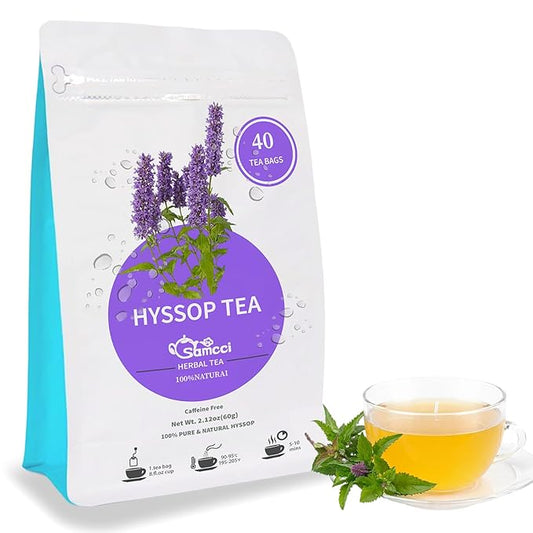 Samcci - Hyssop Tea, 40 Teabags, 1.5g/bag - Premium Hyssop Tea bags - No Additives - No Preservatives - Support Digestion & Promote Relaxation