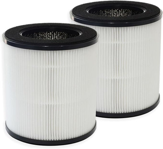 PUREBURG Replacement True HEPA Filter Compatible with DIKI & VAVSEA B-D02H Air Purifier, 2-Pack H13 4-Stage Filtration Activated carbon 2-IN-1